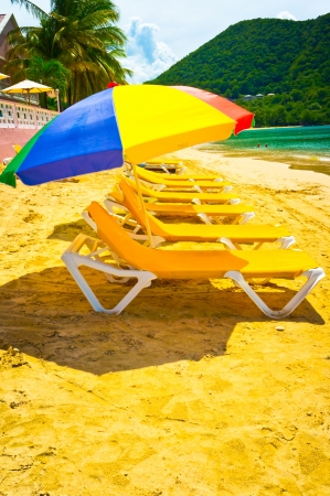 Beautiful beach in Saint Lucia, Caribbean Islandsの写真素材