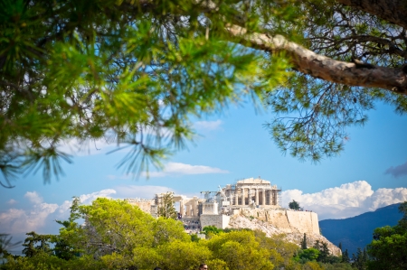 Beautiful view of ancient Acropolis, Athens, Greeceの写真素材