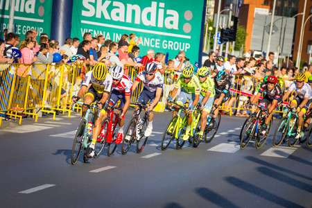 RZESZOW, POLAND - JULY 15: Cycling race Tour de Pologne, stage 4 in Rzeszow. 73th Tour de Pologne, Stage 3 Nowy Sacz - Rzeszow 15 July 2016のeditorial素材
