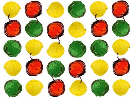 High resolution background, Detail of abstract multicolour splats over white backgroundの写真素材