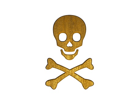 3d golden danger symbolの写真素材