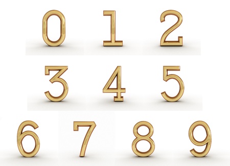 3d golden numbersの写真素材
