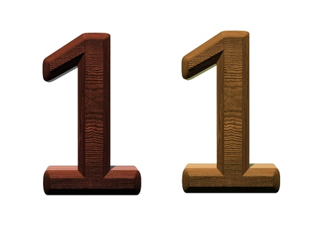 3d wooden numbers. Computer generated 3D photo rendering. の写真素材