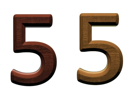3d wooden numbers. Computer generated 3D photo rendering. 