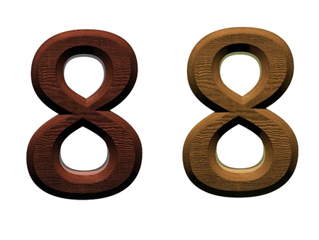 3d wooden numbers. Computer generated 3D photo rendering. の写真素材