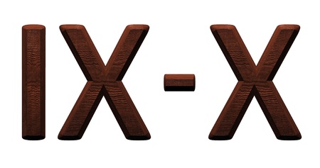 3d wooden roman numbers. Computer generated 3D photo rendering. の写真素材