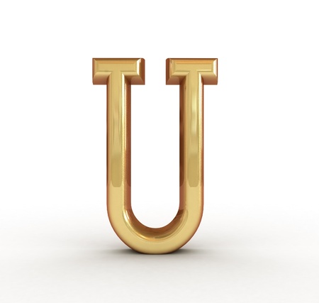 One letter of golden alphabetの写真素材