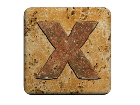 3d Letter a in stone, on a white isolated background. UPPERCASE の写真素材