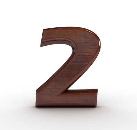 High res. 3D wooden numbers isolatedの写真素材