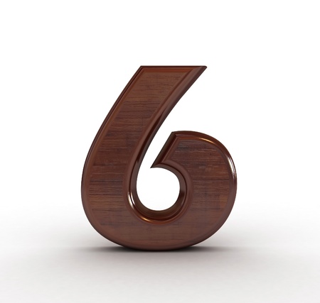 High res. 3D wooden numbers isolatedの写真素材