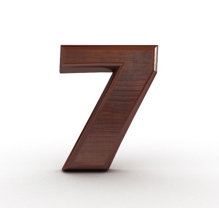 High res. 3D wooden numbers isolatedの写真素材