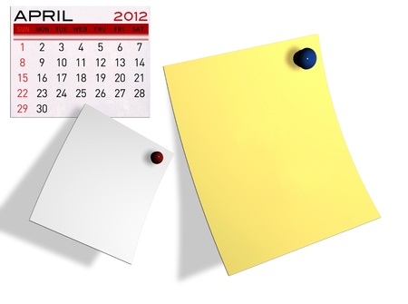 2012 calendar  (Write a note of the calendar) isolated white background.の写真素材