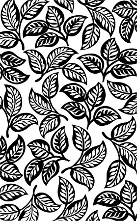 Black leaves pattern backgroundのイラスト素材