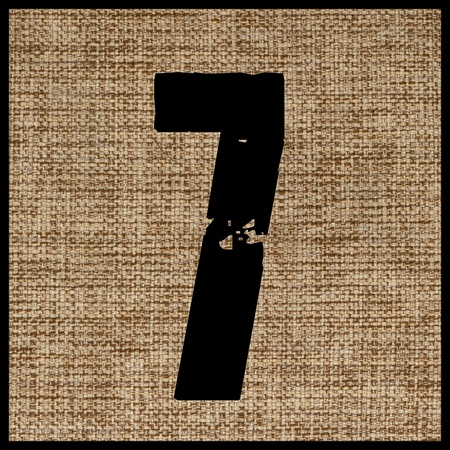 number seven on the fabric.の写真素材