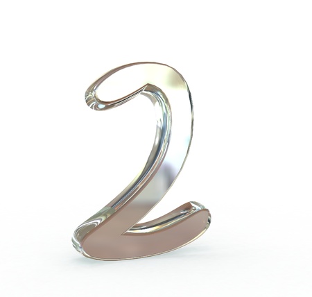 3D Metal number isolatedの写真素材