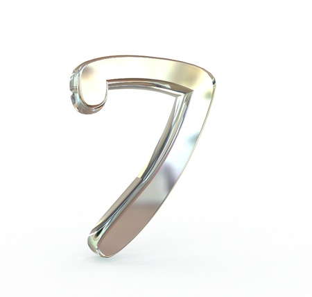 3D Metal number isolatedの写真素材