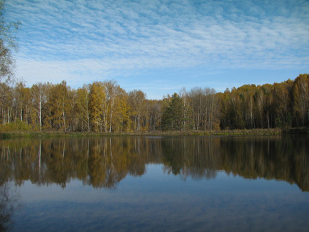 Autumn lakeの写真素材