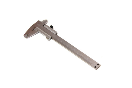 Vernier caliper on a white backgroundの写真素材