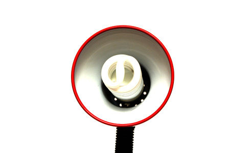 The red lamp on white backgroundの写真素材