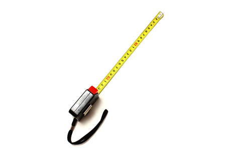 Small measuring tape on white background