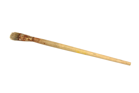 Old used brush on white backgroundの写真素材