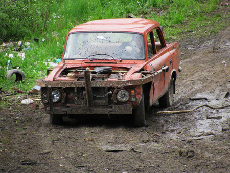 Converted car for the rallyの写真素材