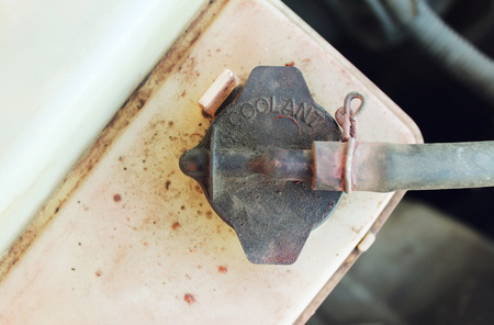 Dirty reservoir cap engine coolant carの写真素材