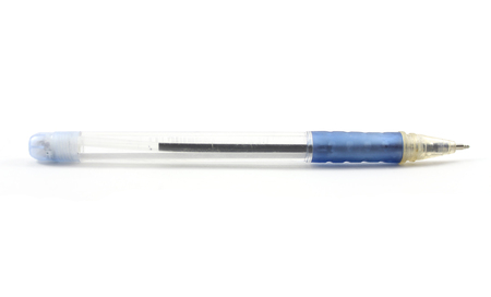 Old worn pen on a white backgroundの写真素材