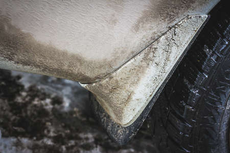 Dirt on the car - close-up viewの写真素材