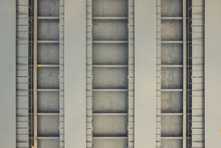 Road bridge span close-up - bottom view. engineering and architecture. Outdoorsの写真素材