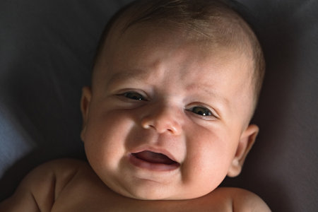 Portrait beautiful of a newborn baby. little kids concept. close-upの写真素材
