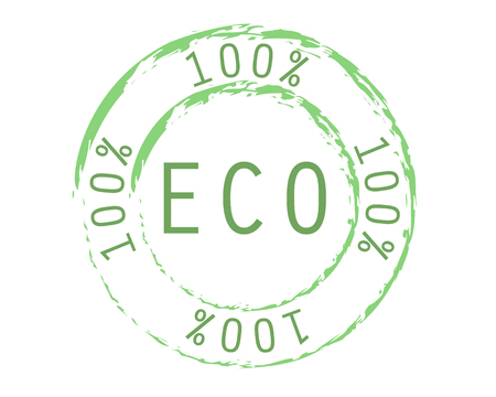 100% eco logo greenのイラスト素材