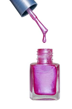 Isolated Pink Nail Polish drippingの写真素材