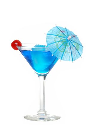   Blue martini with a cherryの写真素材