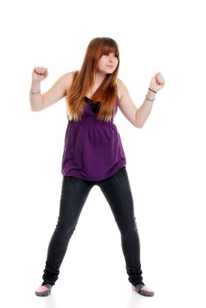 young teenager dancingの写真素材