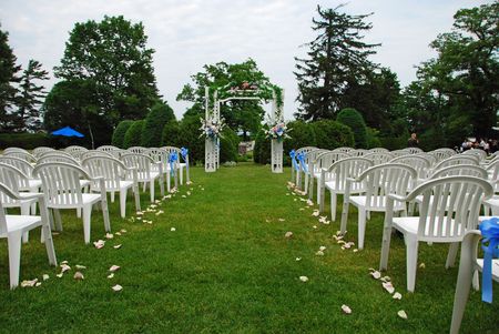 Outdoor Wedding Setupの写真素材