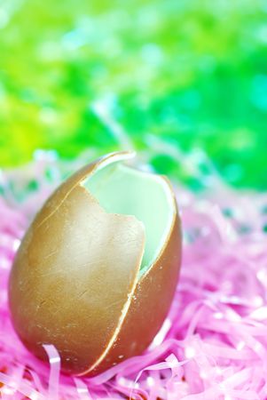 Easter egg that has been bitten