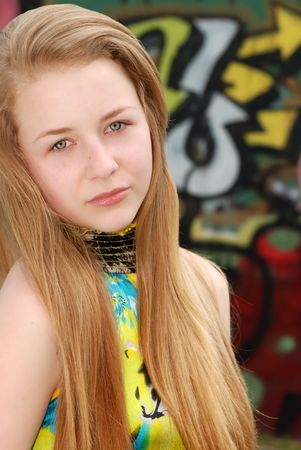  young teen female portraitの写真素材