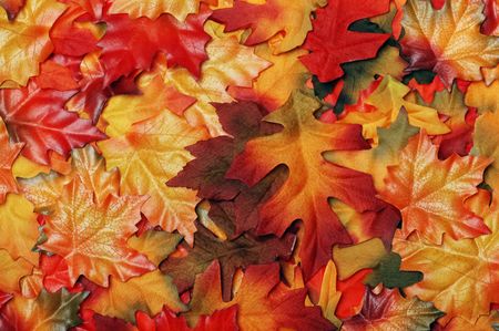   fake colorful fall leavesの写真素材
