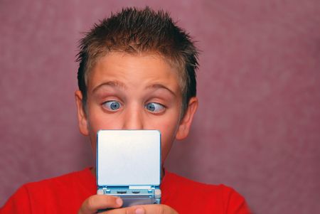 Cross Eyed Video Gamerの写真素材