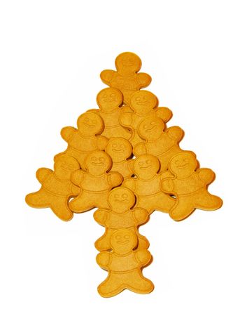Gingerbread man christmas treeの写真素材