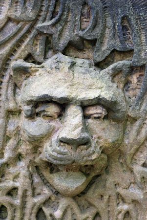 Stone lion headの写真素材