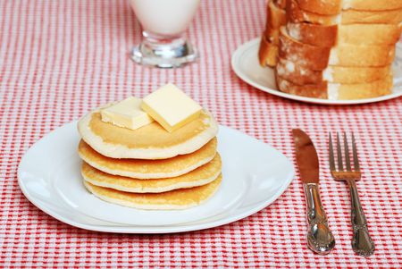Pancakes with butterの写真素材