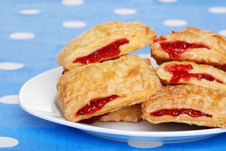 Stack of cherry danishの写真素材