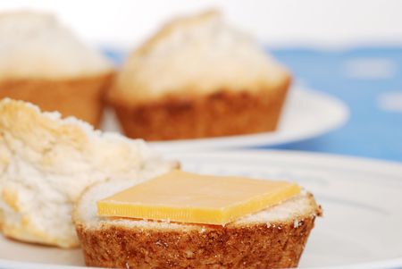  tea biscuit with cheese shallow depth of fieldの写真素材