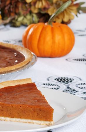 homemade  slice of pumpkin pieの写真素材