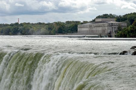 Power station Niagara riverの写真素材