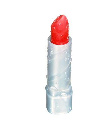 Isolated Red lipstick on a white backgroundの写真素材