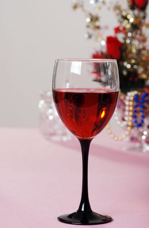 red wine on pinkの写真素材