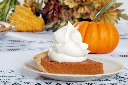 whipped cream loaded on pumpkin pieの写真素材